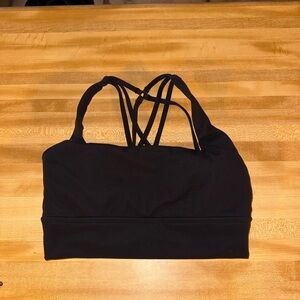 BuffBunny Black Strappy Sports Bra with Crisscross Back